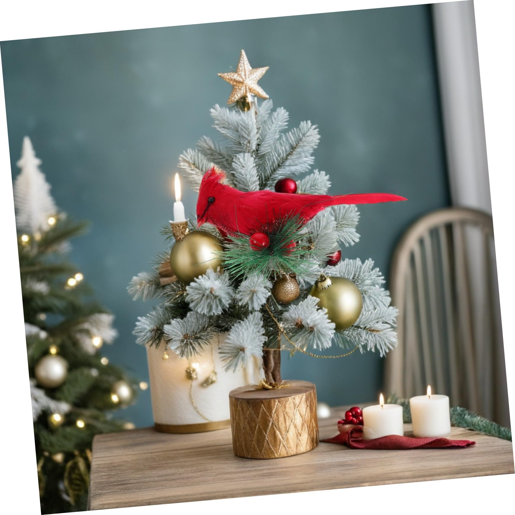 Alipis 10pezzi Uccelli Cardinali Rossi Decorativi Artificiali Per Albero Di Natale Ornamenti Con Clip in Miniatura Per Giardino Artigianato Fai Da Te