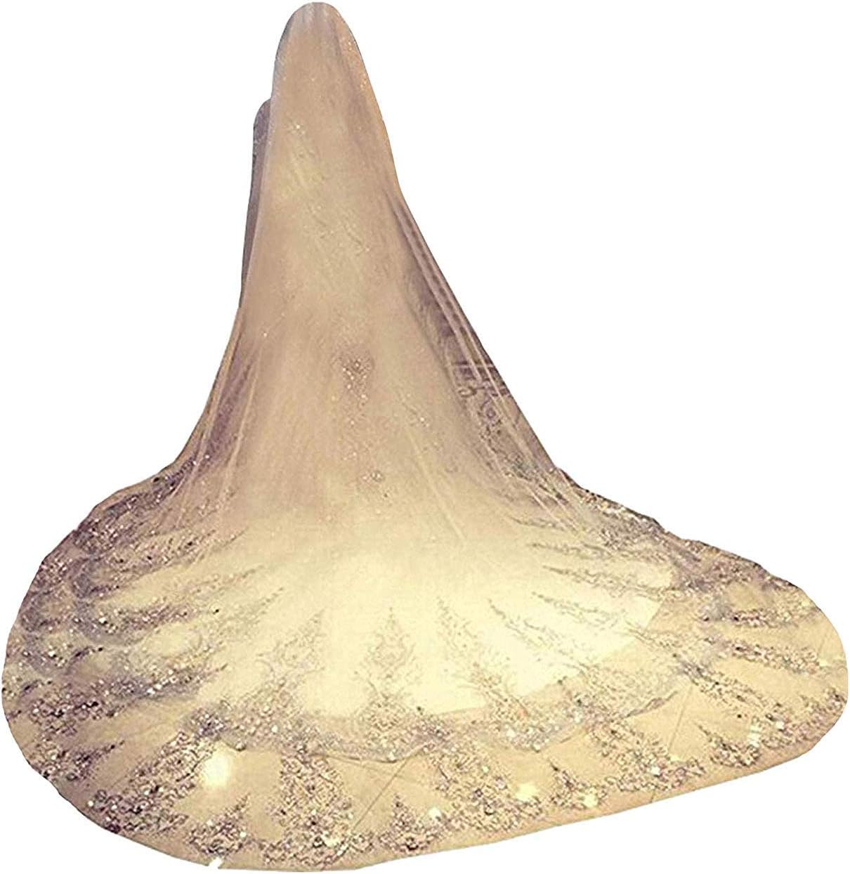 Fenghuavip 1T 3 Meters Ivory Wedding Veils for Bride with Crystals