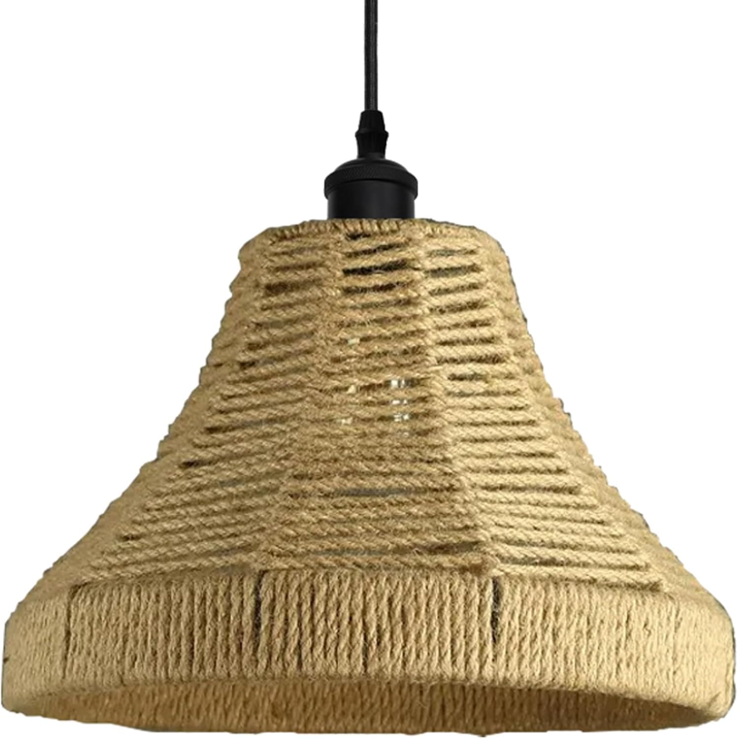 LEDSone 41cm Large Metal & Rope Light Shade, Retro Lamp Shade with Jute Rope Lamp Shades Ceiling, Rattan Lampshade, Pendant Lampshades for Ceiling Lights, Living Rooms, Kitchen, Bedroom, Hallways