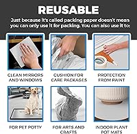 Vista 6 de Bryco Goods Hojas de papel de embalaje de papel de periódico para mudanzas, 1.5 libras, 50 hojas de papel de periódico, envoltura y protección