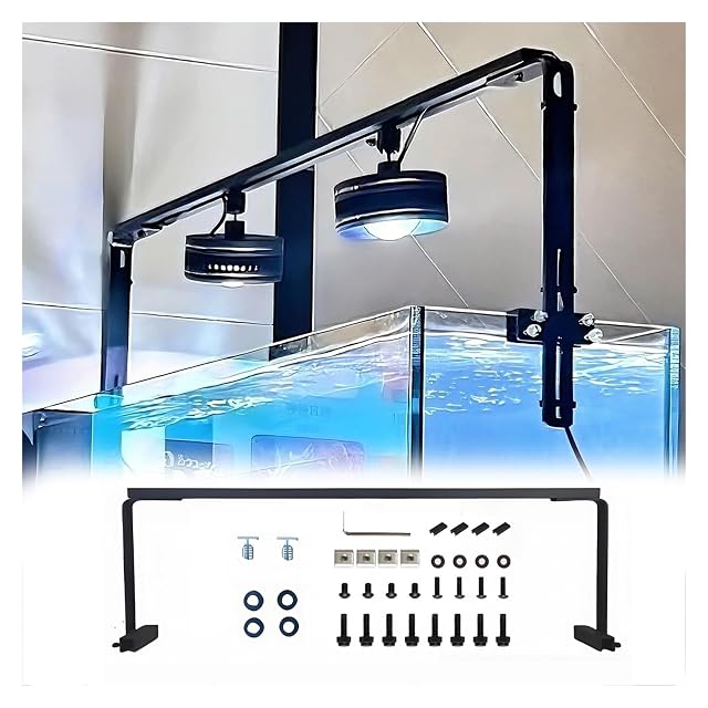 Clip On Aquarium Lighting Riser Aluminum Hanging Adjustable Fish Reptile Tank Light Stand Holder Rack Aquatic Plants Heat