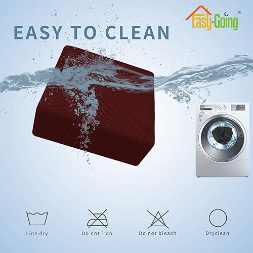 Vista 537 de Easy-Going - Funda elástica para taburete otomano, funda protectora para muebles, funda rectangular con parte inferior elástica Beige