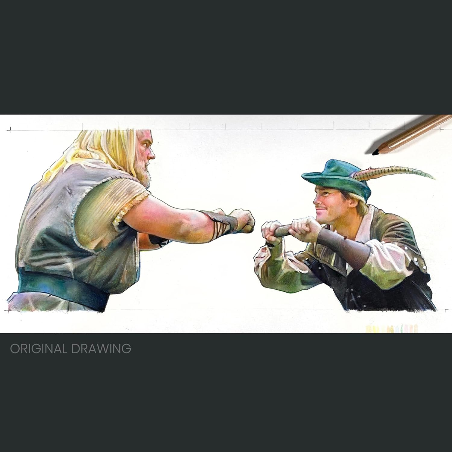 Robin Hood Men in Tights Funny Coffee Mug, Cary Elwes Mel Brooks Fan Art, Movie Lover Gift, Film Buff Art Present, Colored Pencil Drawing on Cup (15 oz. Mug)