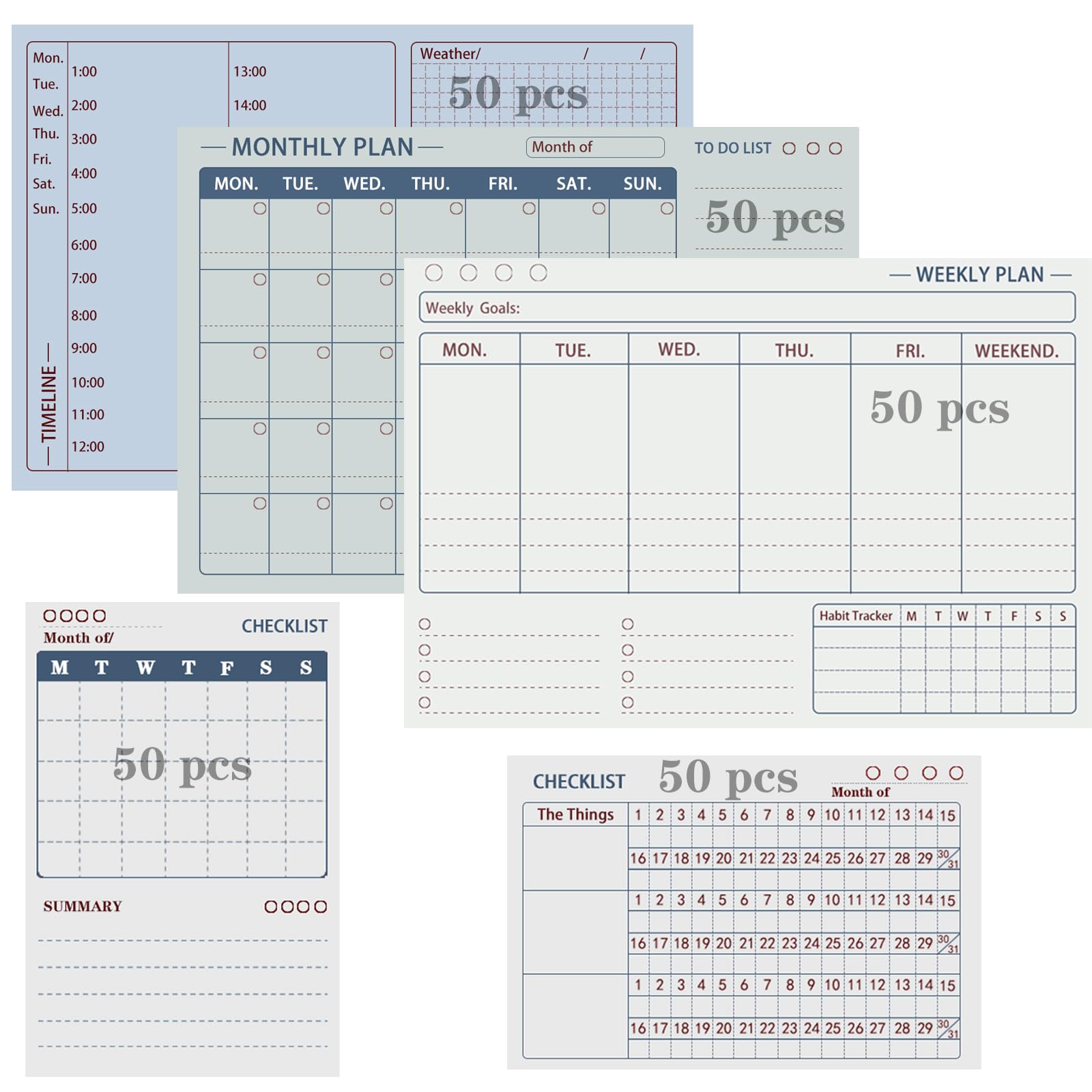 5 Book To Do List Pad, To Do List Notepad