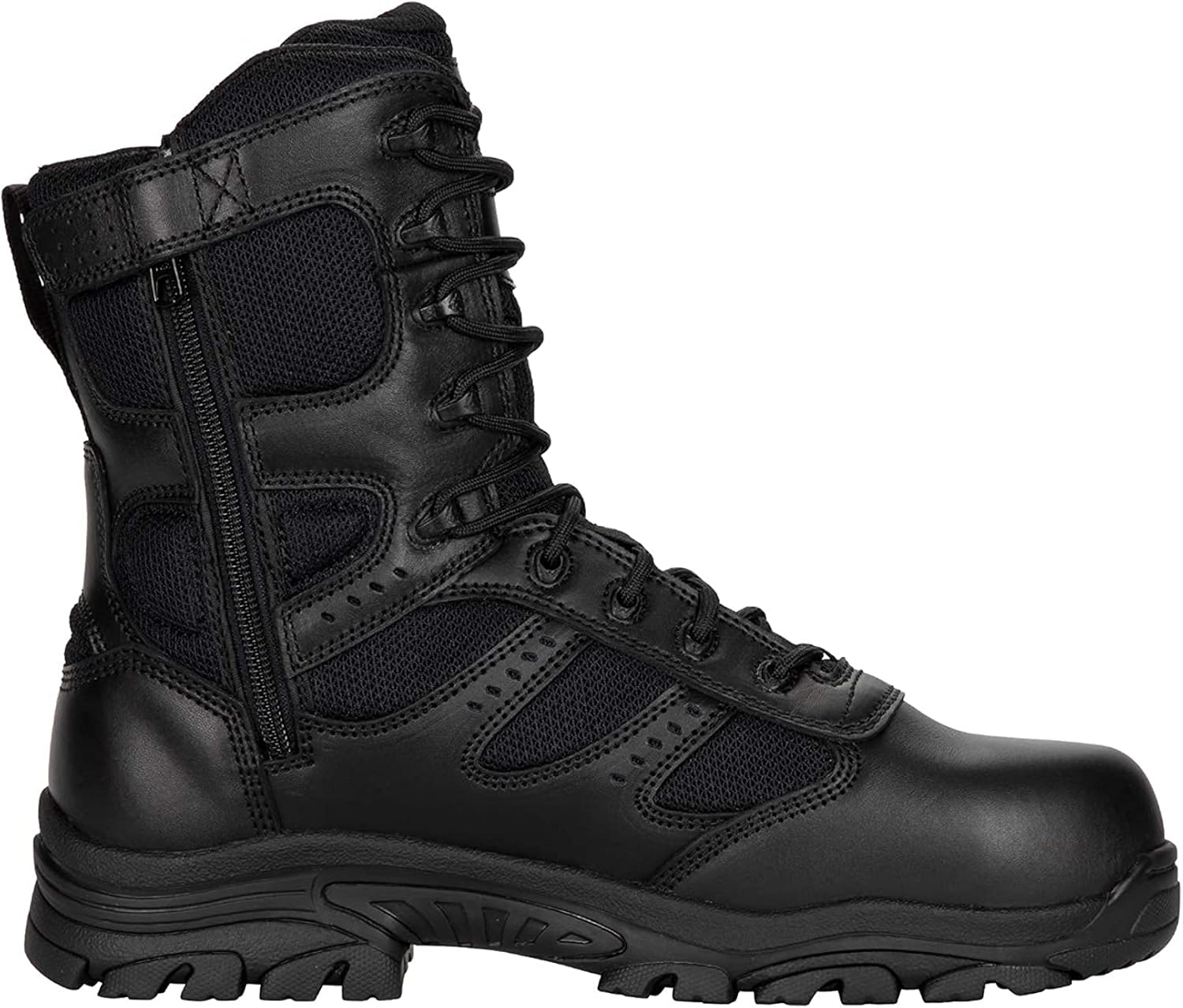 Thorogood Deuce 8” Waterproof Side-Zip Black Tactical Boots for Men and Women with Composite Safety Toe, Full-Grain Leather, and Slip-Resistant Outsole; BBP & Rated - Image 3