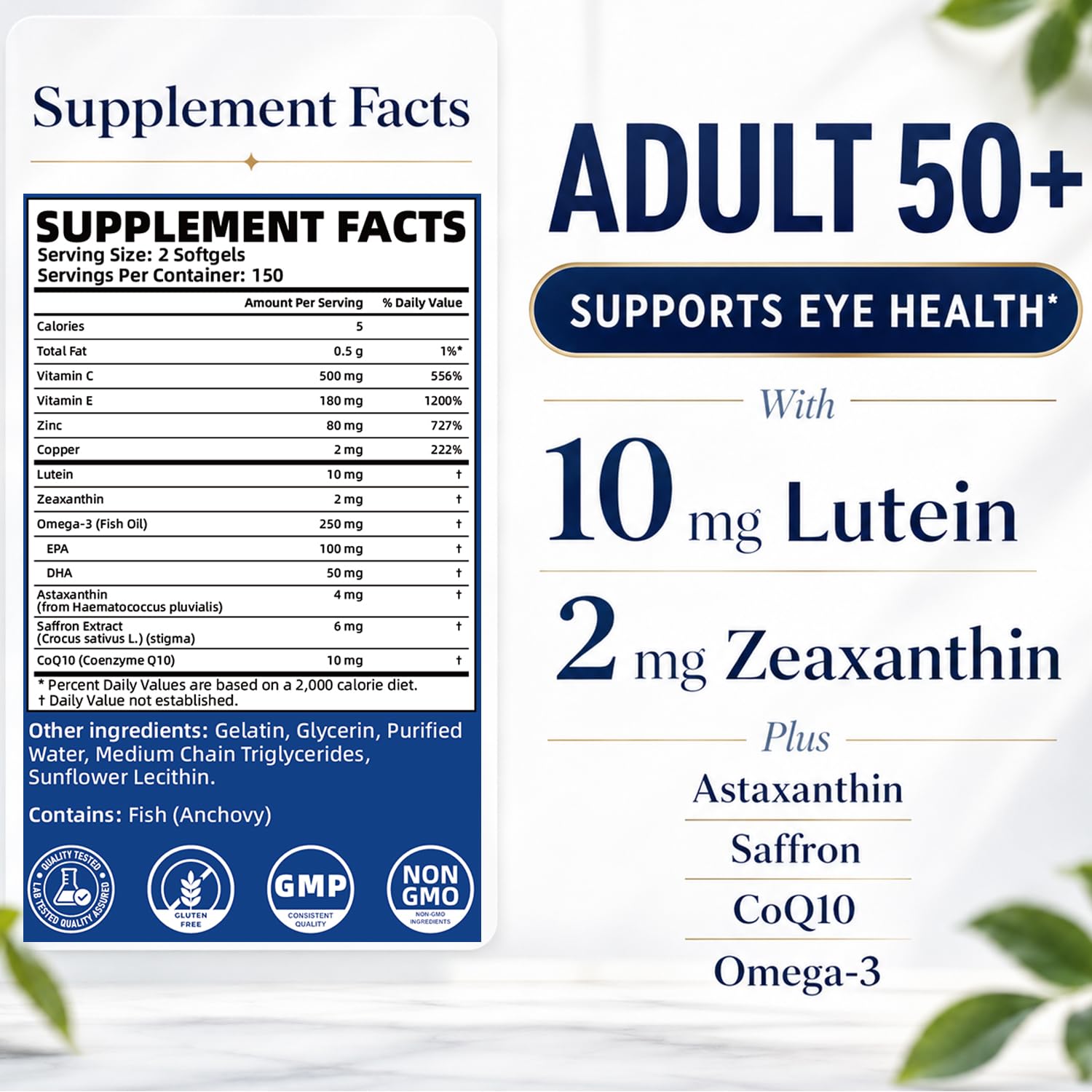 AREDS 2 Plus Eye Vitamins for 50+, Lutein & Zeaxanthin, 300 Softgels — Amazon image 7