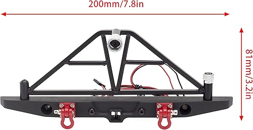 Miniatura 3 de Barra protectora de parachoques delanterotrasero anticolisión de aleación de aluminio con luces LED compatible con Axial SCX10 90046 TRX-4 SCX10 iii