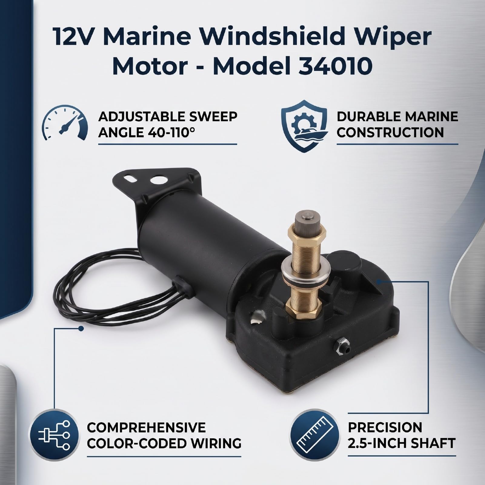 Marinewischermotor 40-110 Grad 2,5-Zoll-Welle