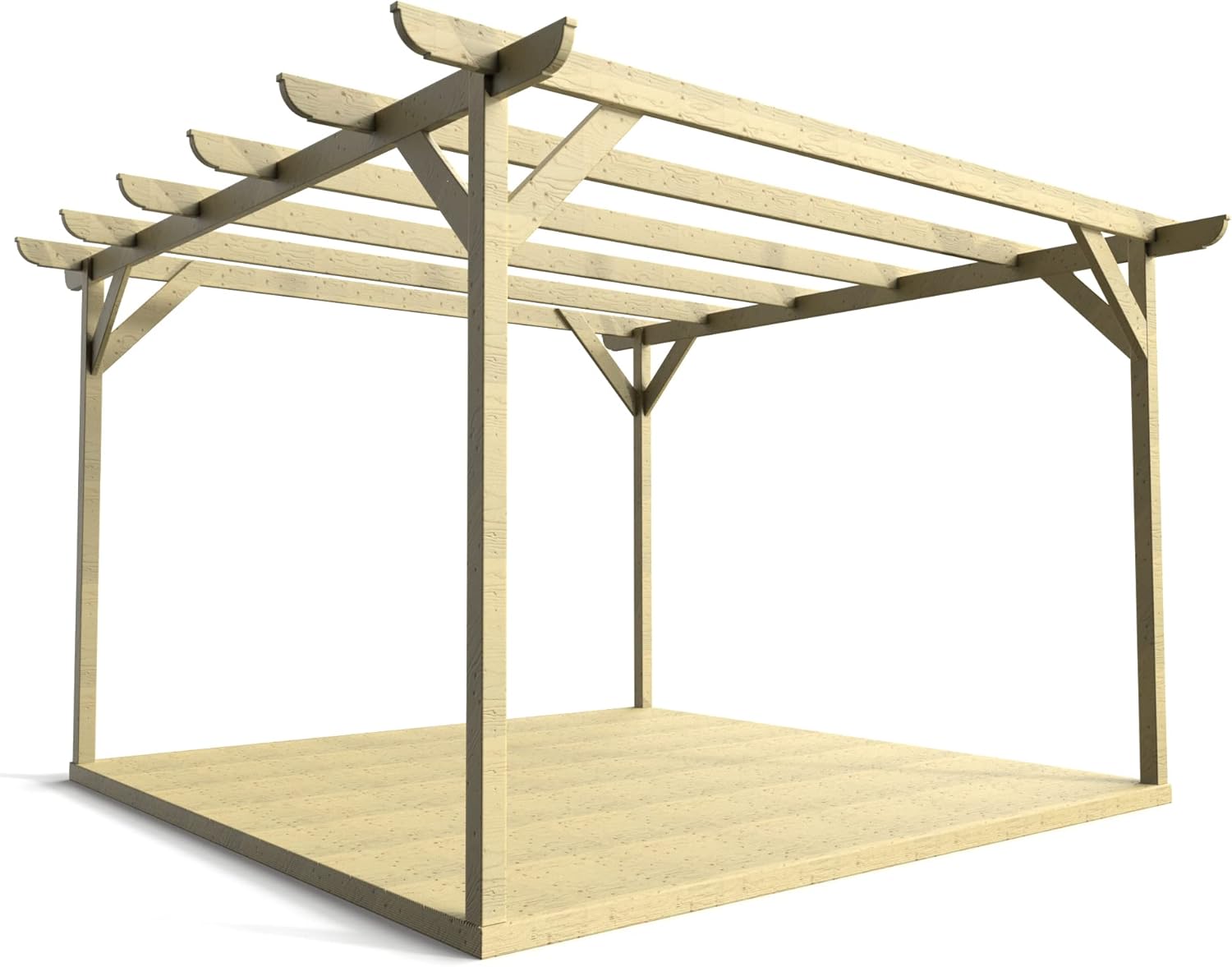 Wooden pergola and decking complete DIY kit (3m x 3m Corbel gazebo