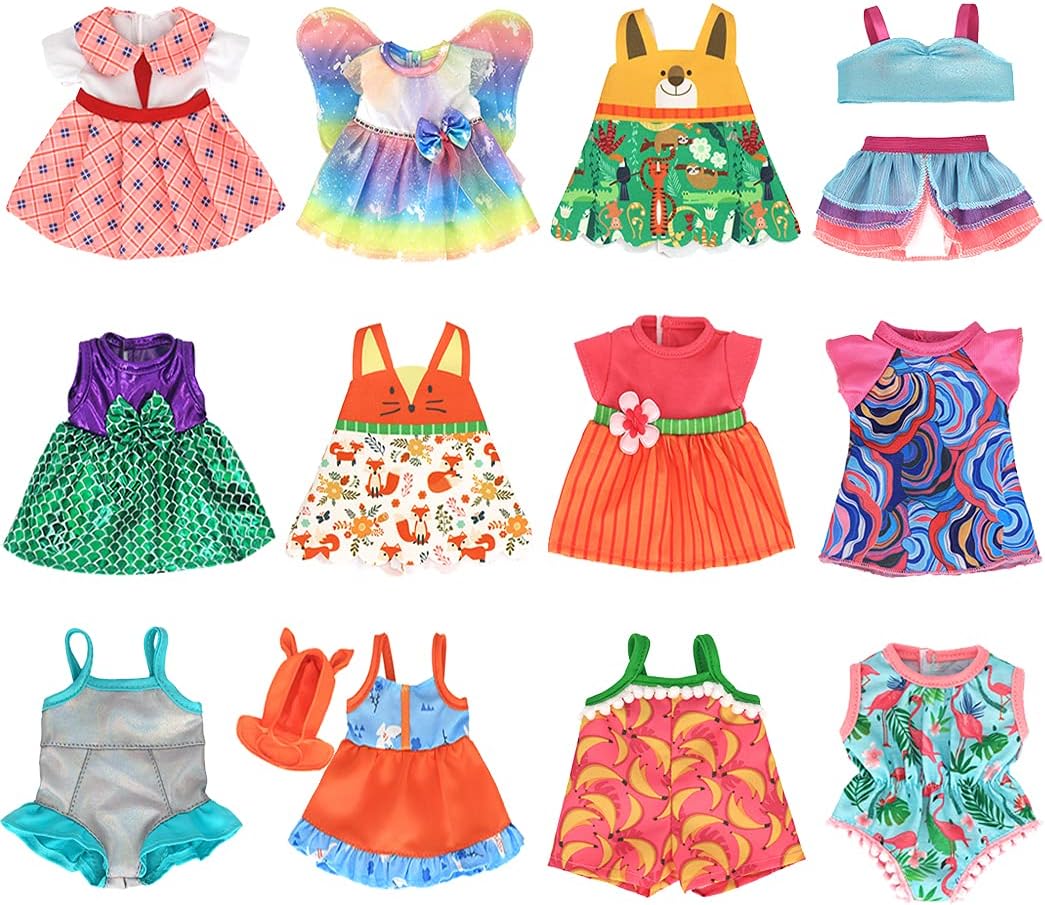 12-Sets Fashion Doll Clothes Dress Outfit Bikini Accessories for 12 Inch Dolls (Suit Non-electric Dolls)