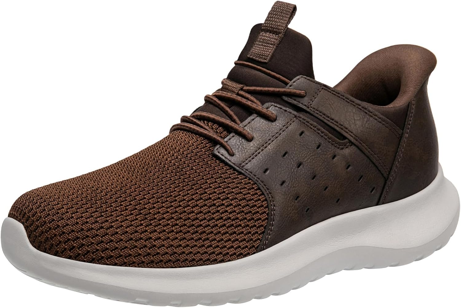 Hands Free Slip On Shoes for Men Walking Casual Sneaker Arch Support Memory Foam Mesh Light Cushioning Fashion Breathable Stylish Black White Tan Grey