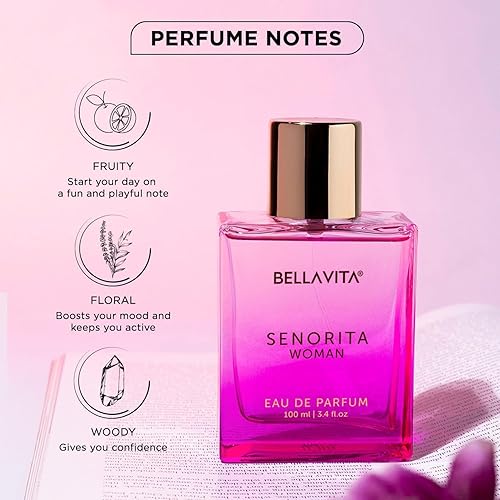 Miniatura 6 de Bella Vita Luxury SENORITA Perfume para Mujeres (3.4 fl.oz) Fragancia Floral y Afrutada con Granada, Menta y Almizcle Notas de Yuzu y Loto