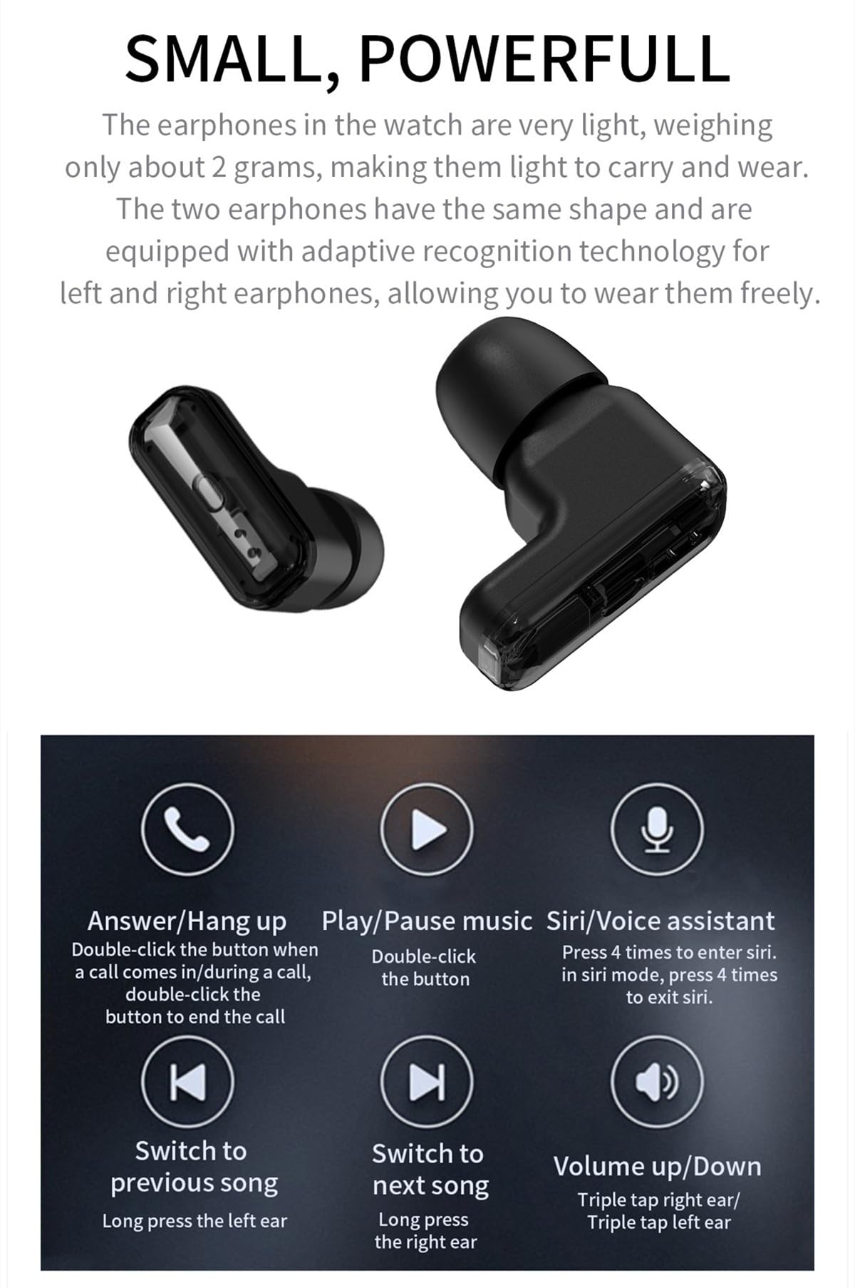 Zephyrion Smart Watch TWS Auricolari per Android iOS, Orologio Sportivo Rotondo da 1,39 pollici, Promemoria per i Messaggi, Monitoraggio della Frequenza Cardiaca e dell'ossigeno nel Sangue (Argento)