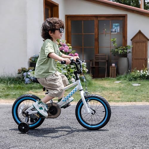 Miniatura 4 de Glerc NuNu - Bicicleta para niños de 12, 14, 16 pulgadas, estilo BMX para niños de 2 a 8 años, bicicletas para niños pequeños con ruedas de