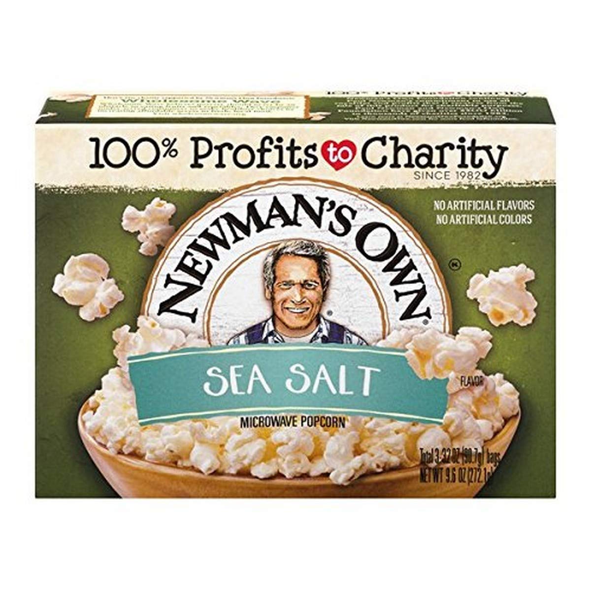 Newman's Own Sea Salt Popcorn, 3.2 Oz, 3 Ct