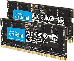Crucial Kit de memória RAM de 32 GB (2 x 16 GB) DDR5 5600 MHz (ou 5200 MHz ou 4800 MHz) CT2K16G56C46S5 Preto