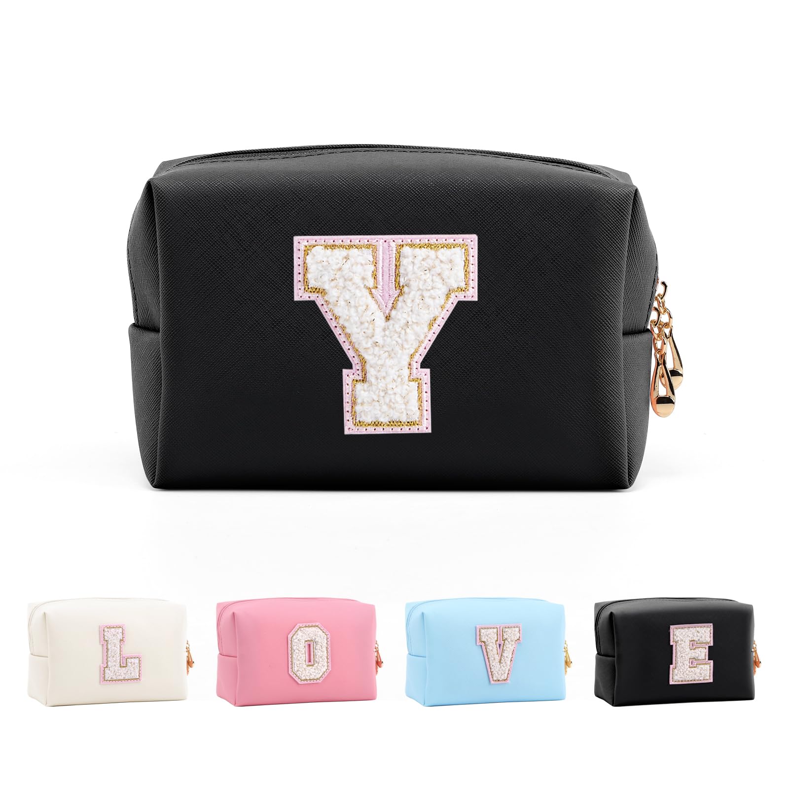 Bolsa de Maquillaje, Bolsa de Cosméticos Impermeable de Viaje, PU Cuero, Neceser de Baño, Bolsa De Aseo Y Almacenamiento para Mujer,Cosas Preppy para niñas Adolescentes (Letra A-Z) — view 80