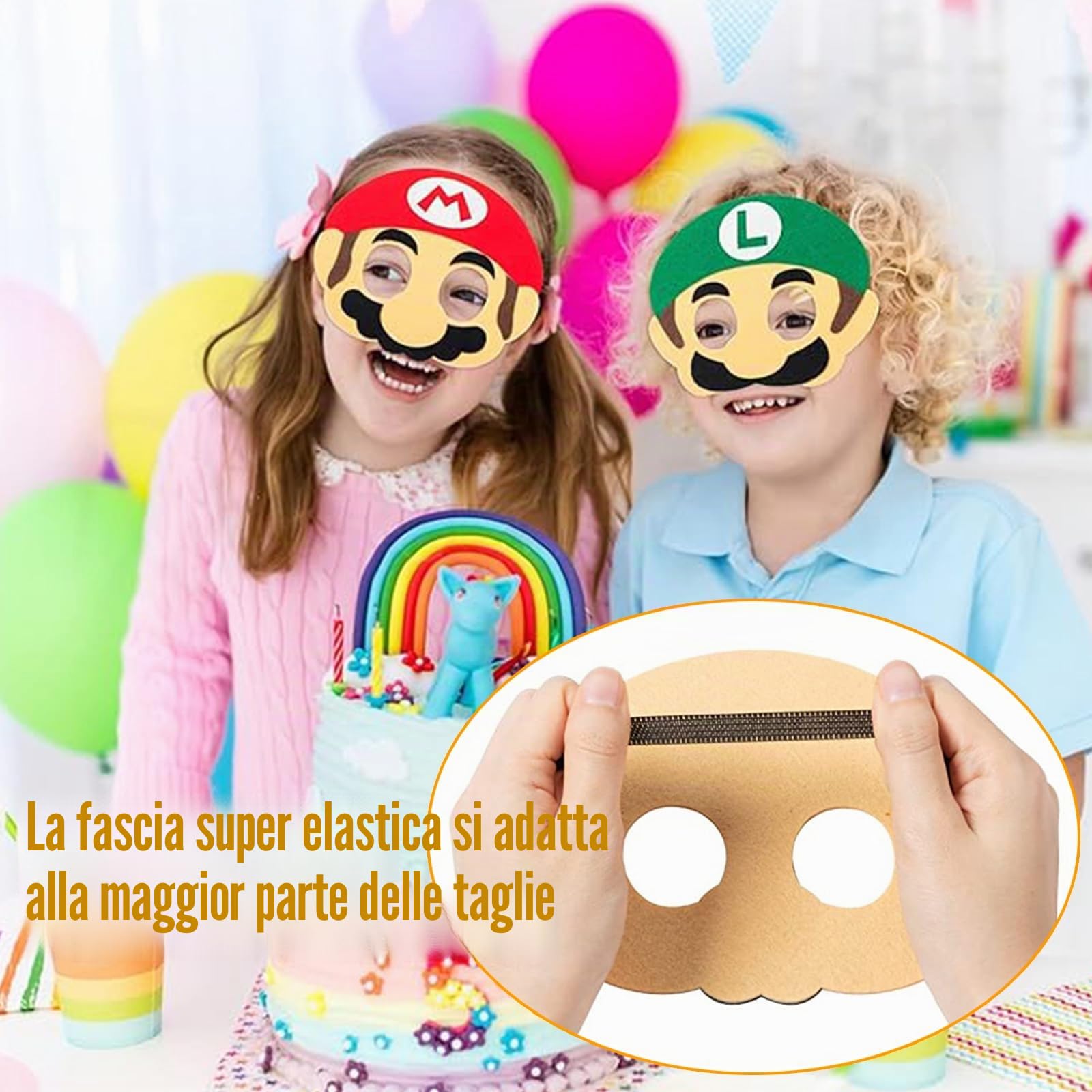 12 Pezzi Mario Maschere Animali, Maschere da Festa Cosplay, Maschere per Feste in Feltro, Festa in Maschera per Bambini e Adulti (Mehrere Stile)