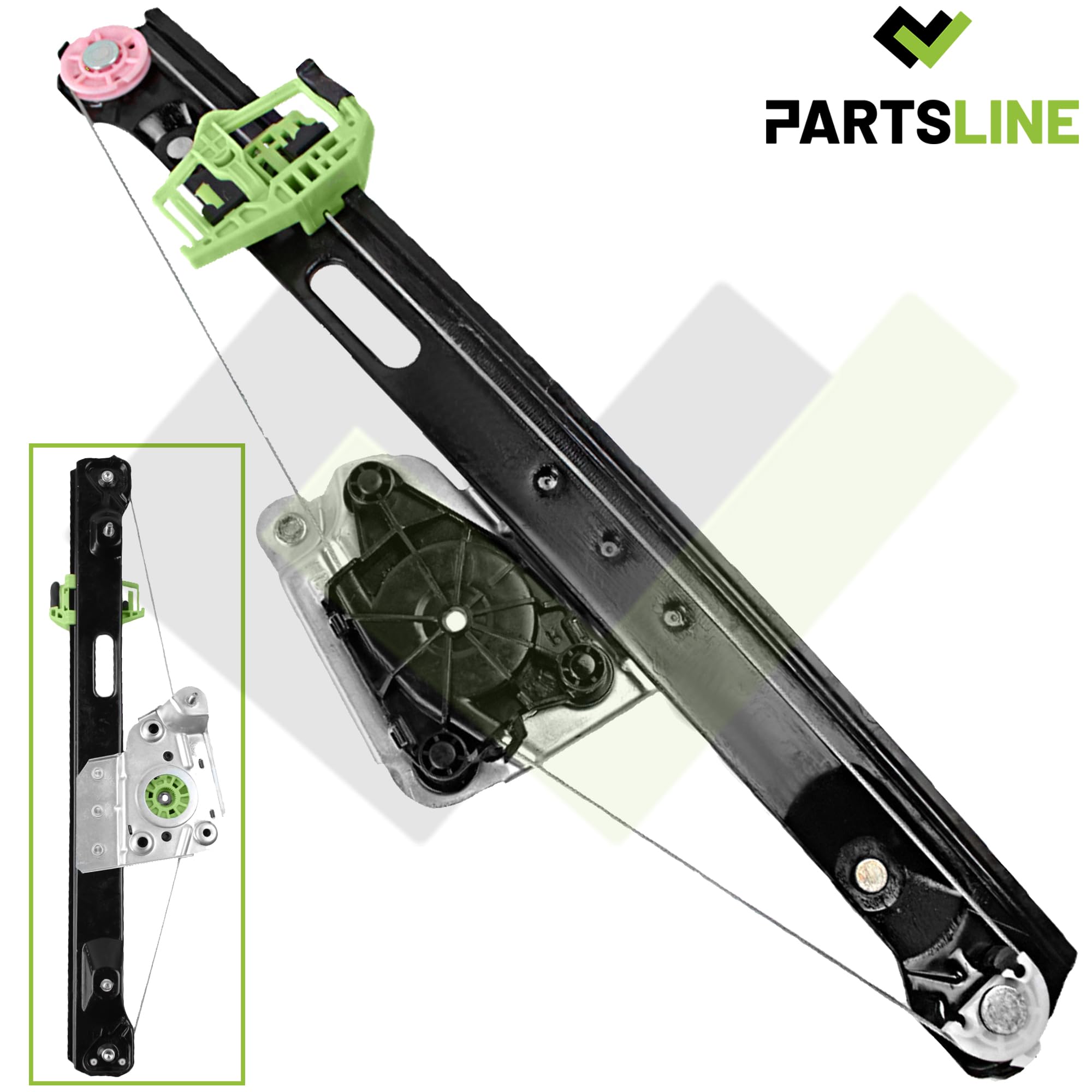 Partsline Mécanisme de Lève-Vitre Électrique Arrière Gauche (côté conducteur) SANS Moteur compatible avec SERIE 3 (E90) et SERIE 3 TOURING (E91) 5 Portes - 51357140589 67626927025 6927025