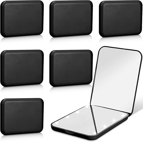 Kigley Espejo compacto LED de bolsillo de viaje con luces, espejo de maquillaje pequeño iluminado con aumento 1X2X, mini espejo de mano plegable disponible en Yaxa Venezuela