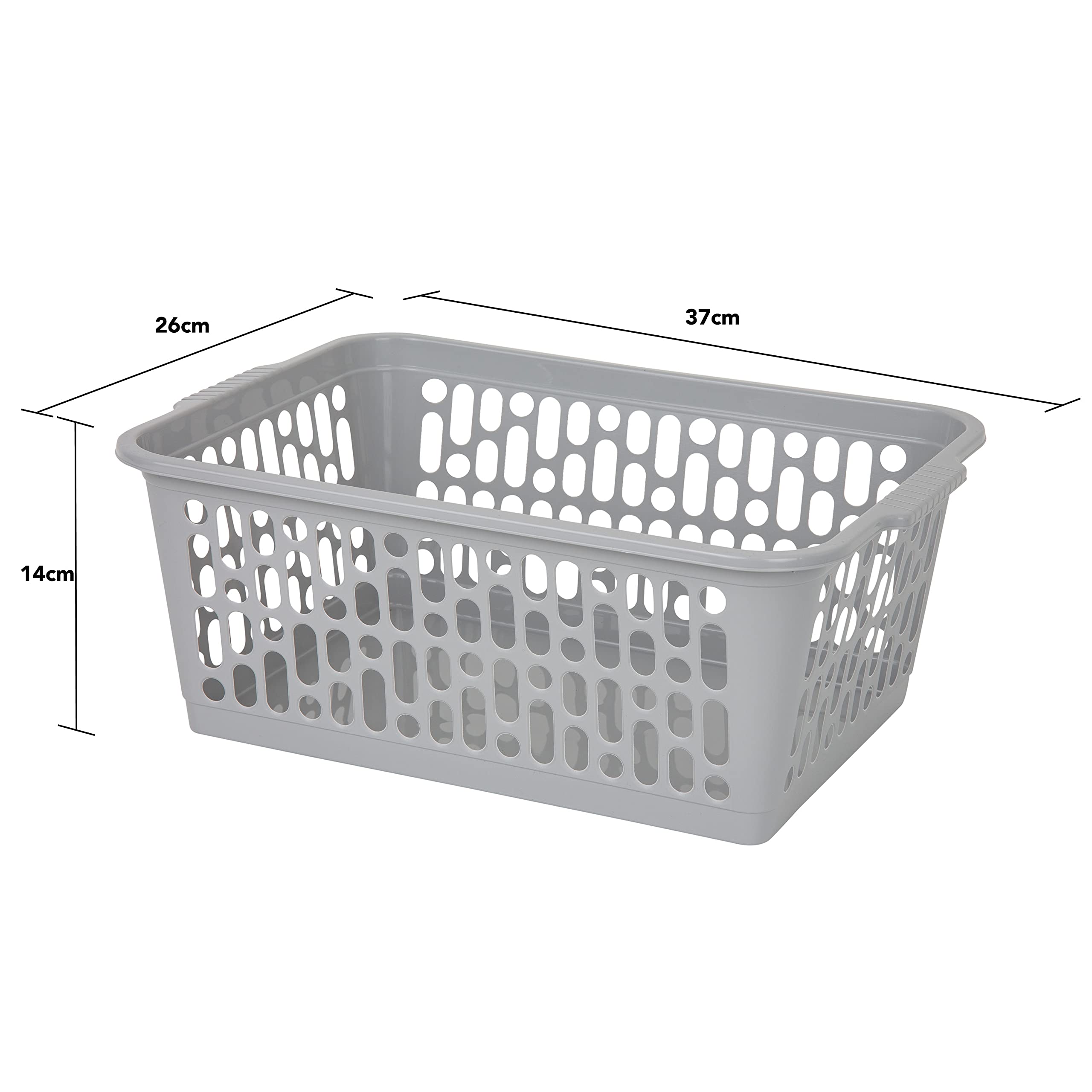 24 cestas almacenamiento gris 37x26 Cesta plástico Organizador baño
