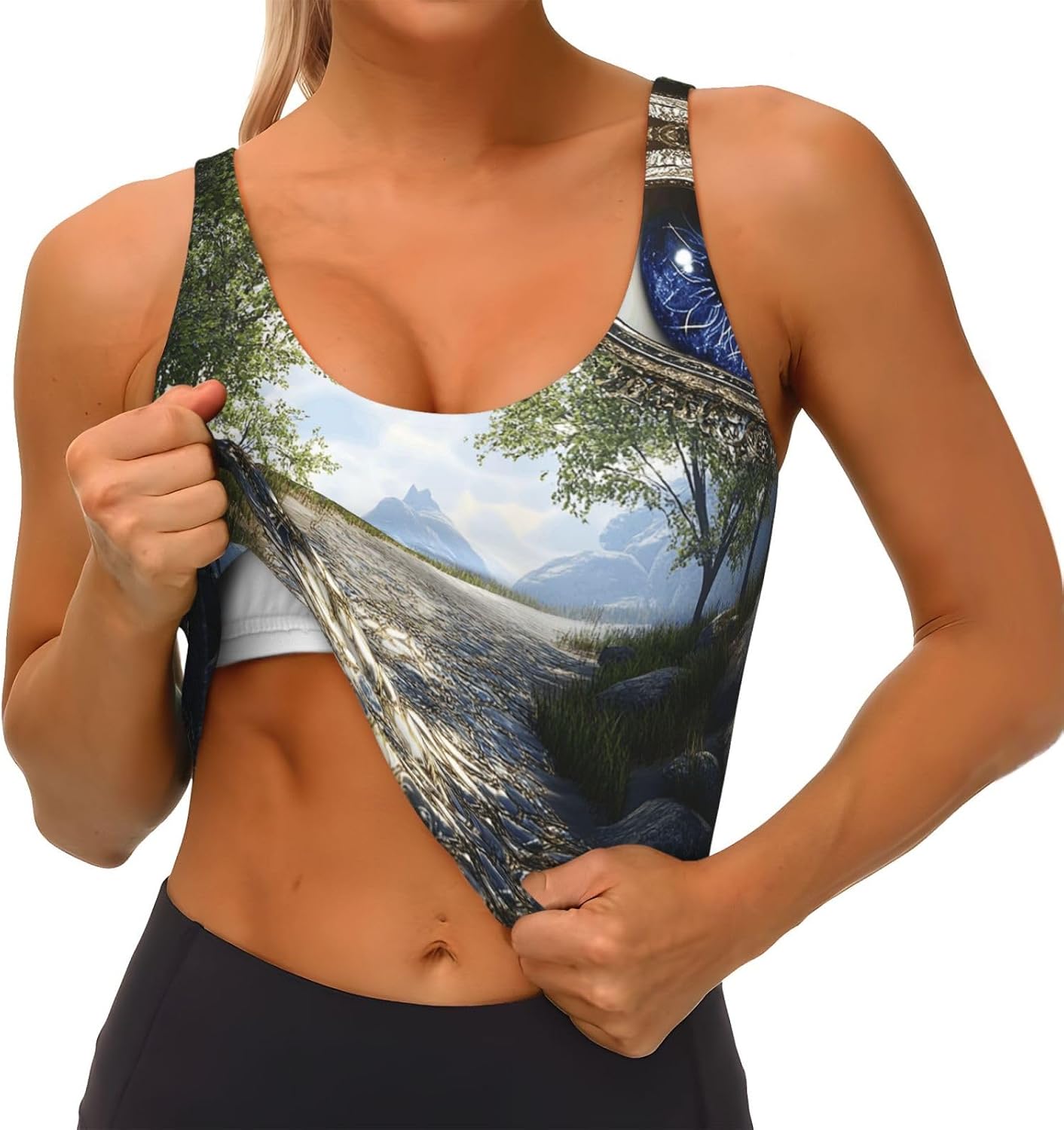 Mysterious Blue Pupils Women's Sports Bras - High Support Workout Tops for Women, Yoga Sports Bra, Bralettes with Support