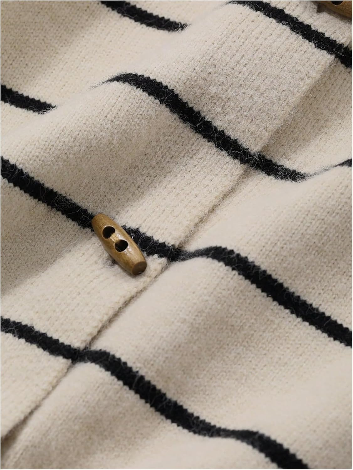 Women's Striped Button Down Cardigan Collared Long Sleeve Knit Sweater Retro Outerwear - Image 4