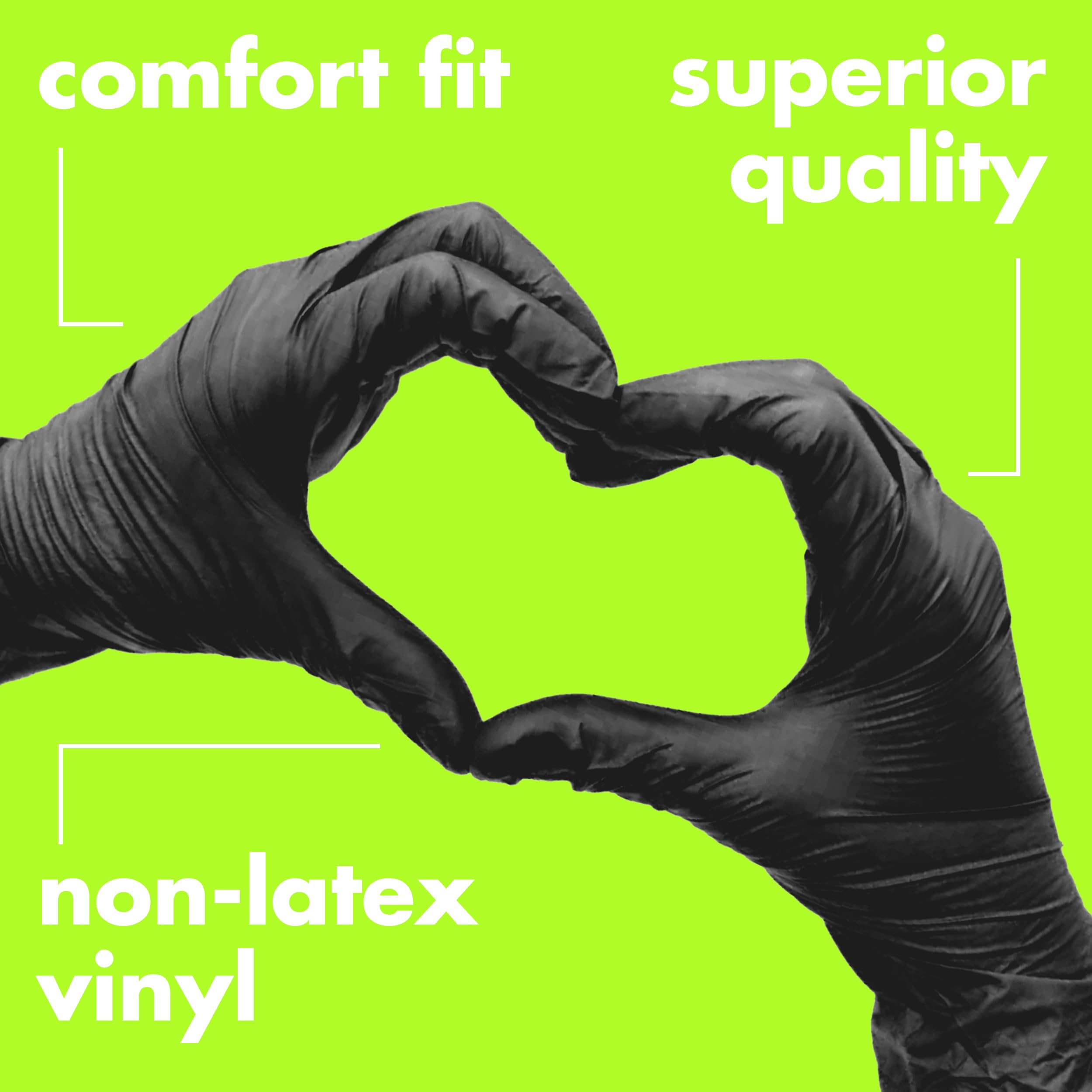 Colortrak Schwarze Vinylhandschuhe, Einweghandschuhe latexfrei & puderfrei, 10 Boxen (1000 Handschuhe), Einmalgebrauch für chemische Verarbeitung