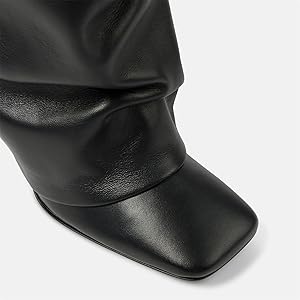 Amazon.com | Goolita Fold Over Boots For Women, Square Toe