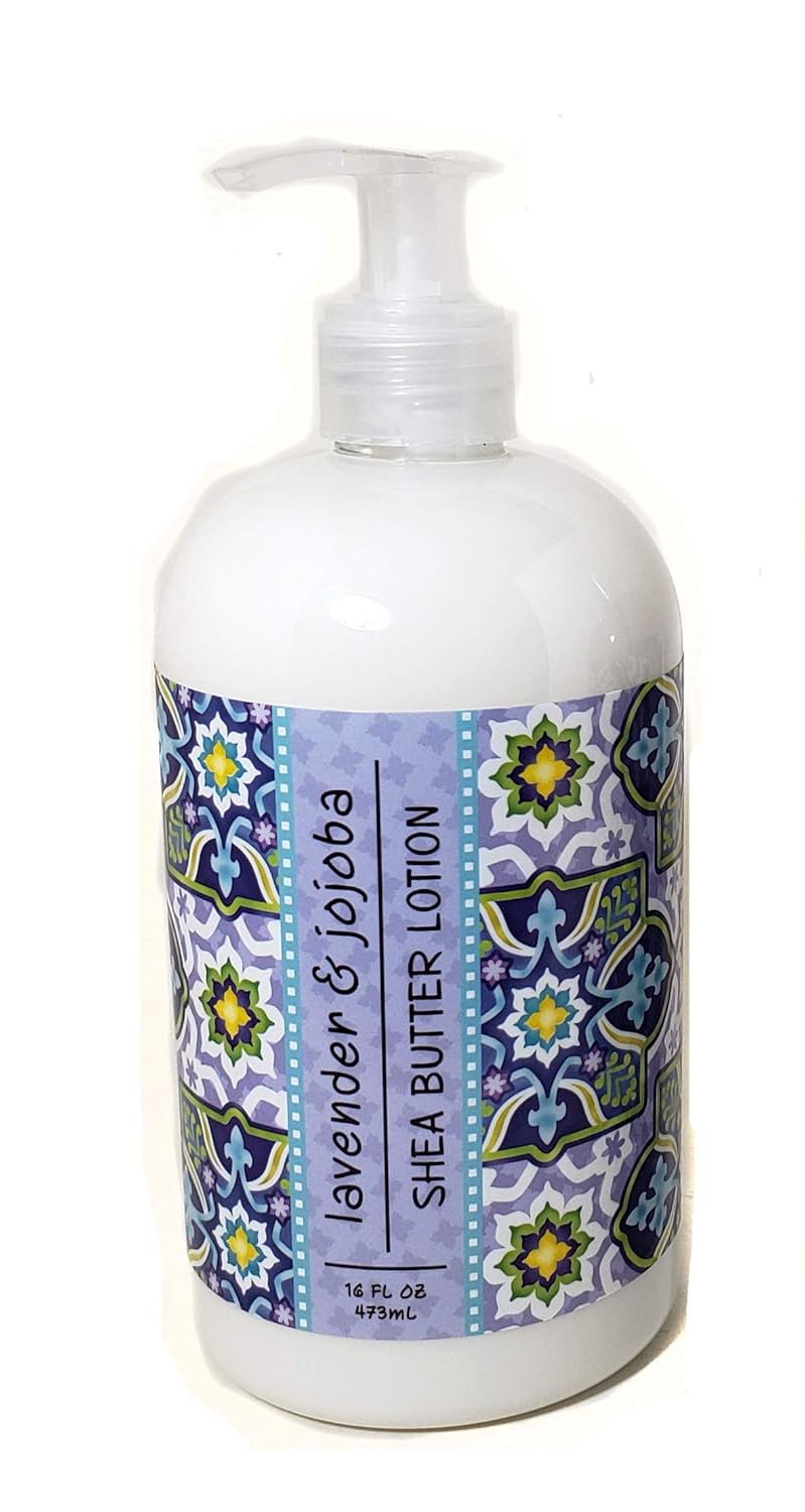 Greenwich Bay Trading Company Garden Collection Bundle: Lavender & Jojoba - 16 Ounce Shea Butter Lotion & 16 Ounce Hand Soap