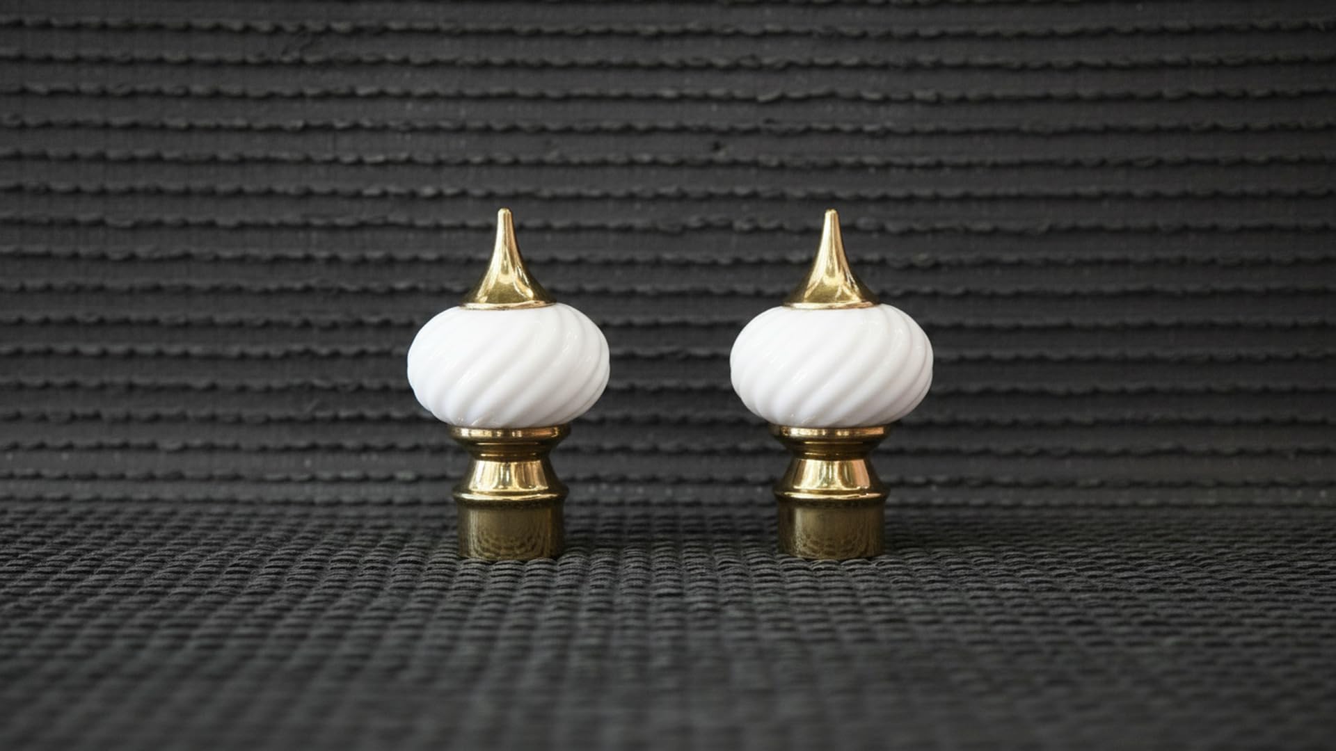 Curtain Rod Finial Decorative End Cap, White Ceramic & Gold Finish, Modern Curtain Pole Finials, Heavy Duty Metal, Easy Installation, Home Decor, Set of 2-image-41