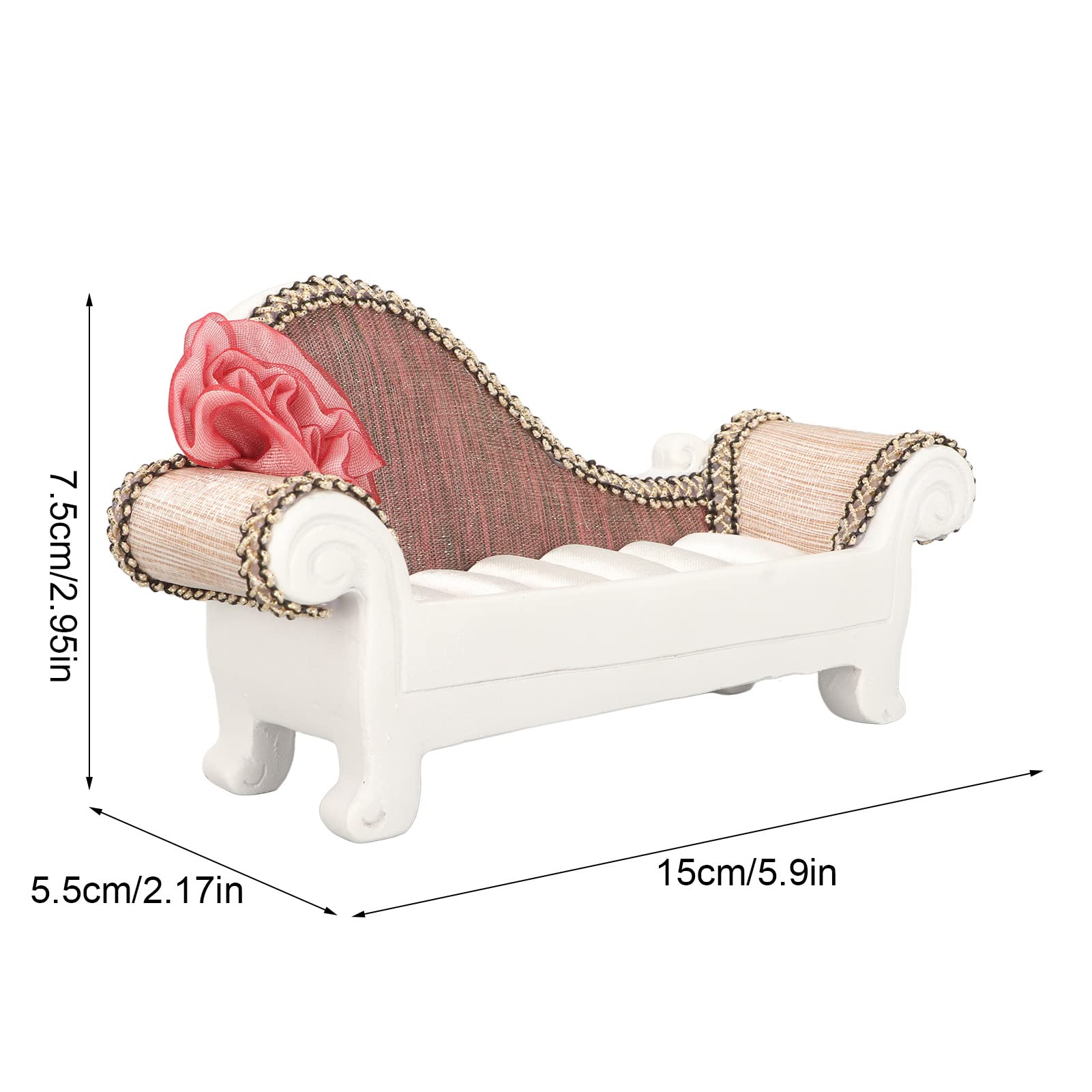 Estante para joyas, soporte para anillos de moda, estante para anillos con forma de sofá, organizador de aretes, estante para almacenamiento de joyas, estuche para anillos, soporte de exhibición