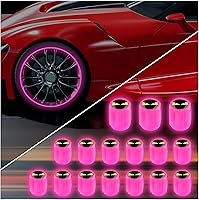 Vista 9 de 20 tapones fluorescentes para válvulas de neumáticos, tapones luminosos para válvula de aire de rueda de automóvil, accesorios de decoración
