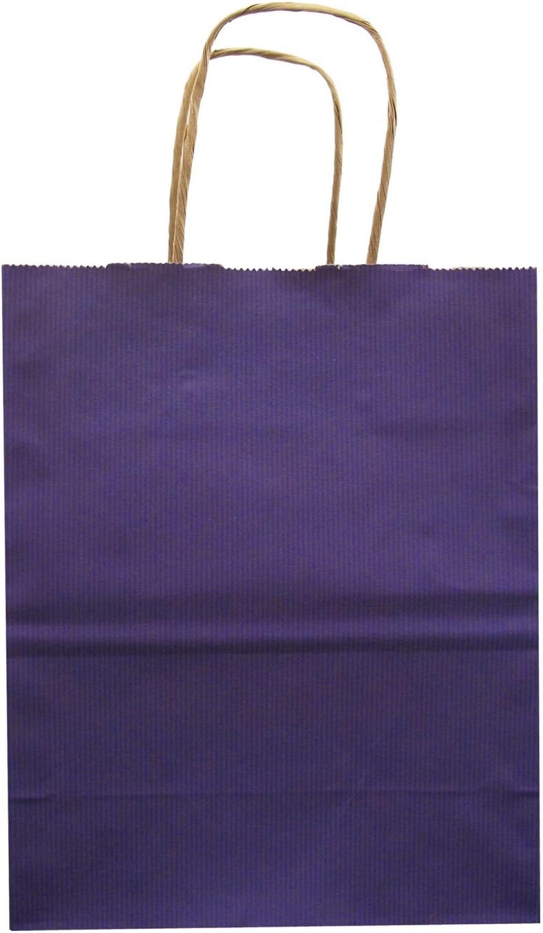 Jillson Roberts 12-Count Medium 8" x 10.5" x 4.75" Recycled Kraft Bags Available in 20 Colors, Purple