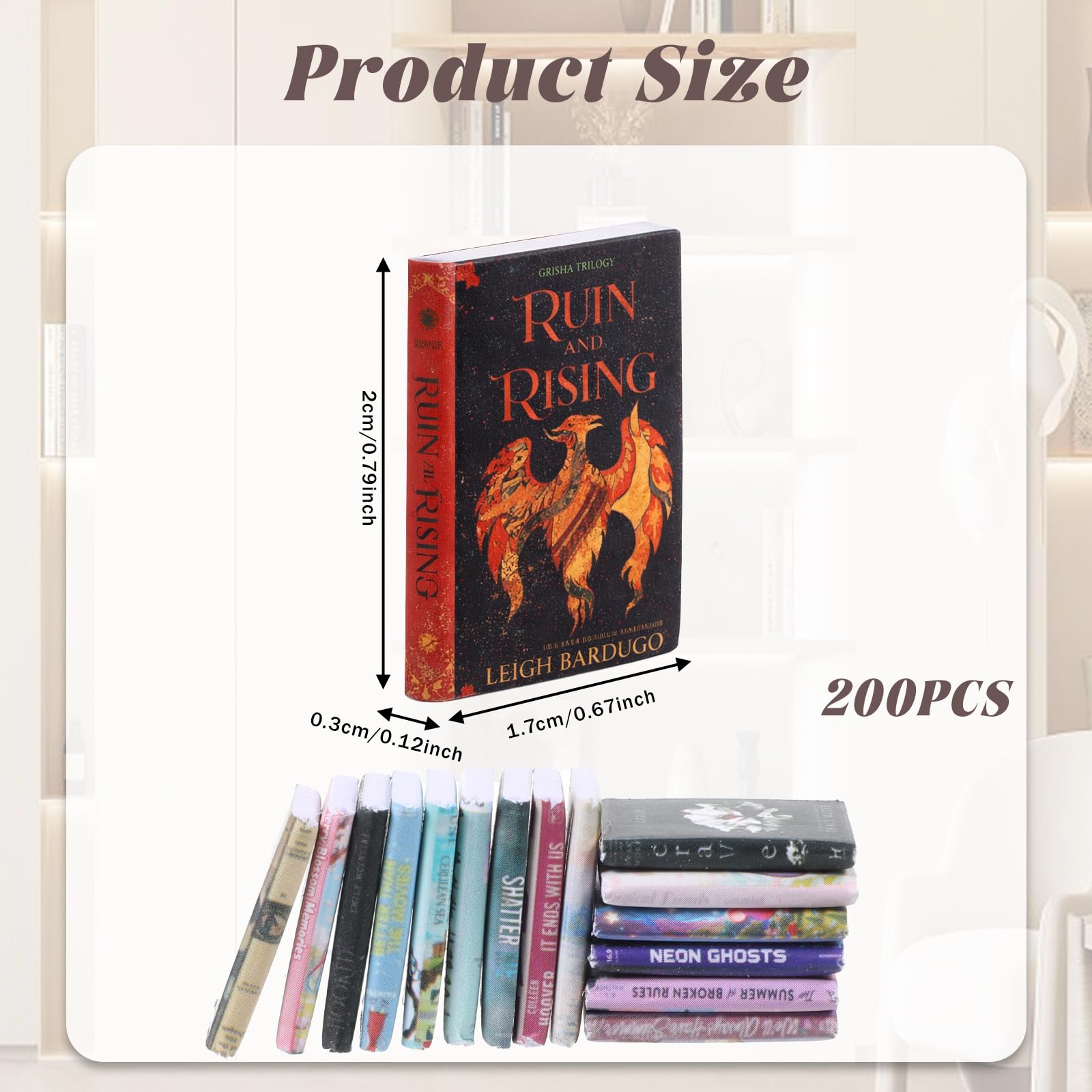 200 Stück Miniatur Bücher Puppenhaus Buch Zubehör Mini Books Detailgetreue Realistische Miniaturbücher Dekoration Für Diy Bastelarbeiten Arbeitszimmer Bücherregal Bibliothek - 2