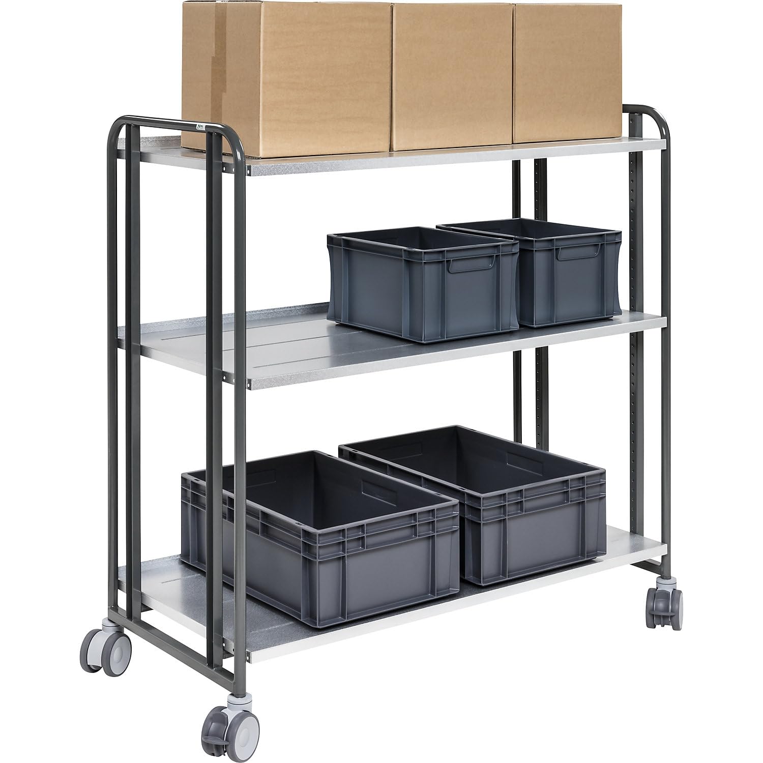 Chariot de préparation E-Commerce - 3 étages - L x l x H : 1277 x 638 x 1300 mm