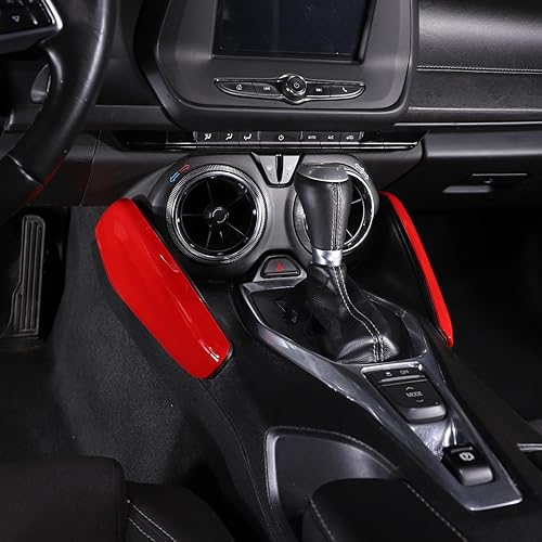 Miniatura 7 de SQQP Kit de accesorios interiores de 2 piezas compatibles con Chevrolet Chevy Camaro 2016-2023 (rojo)