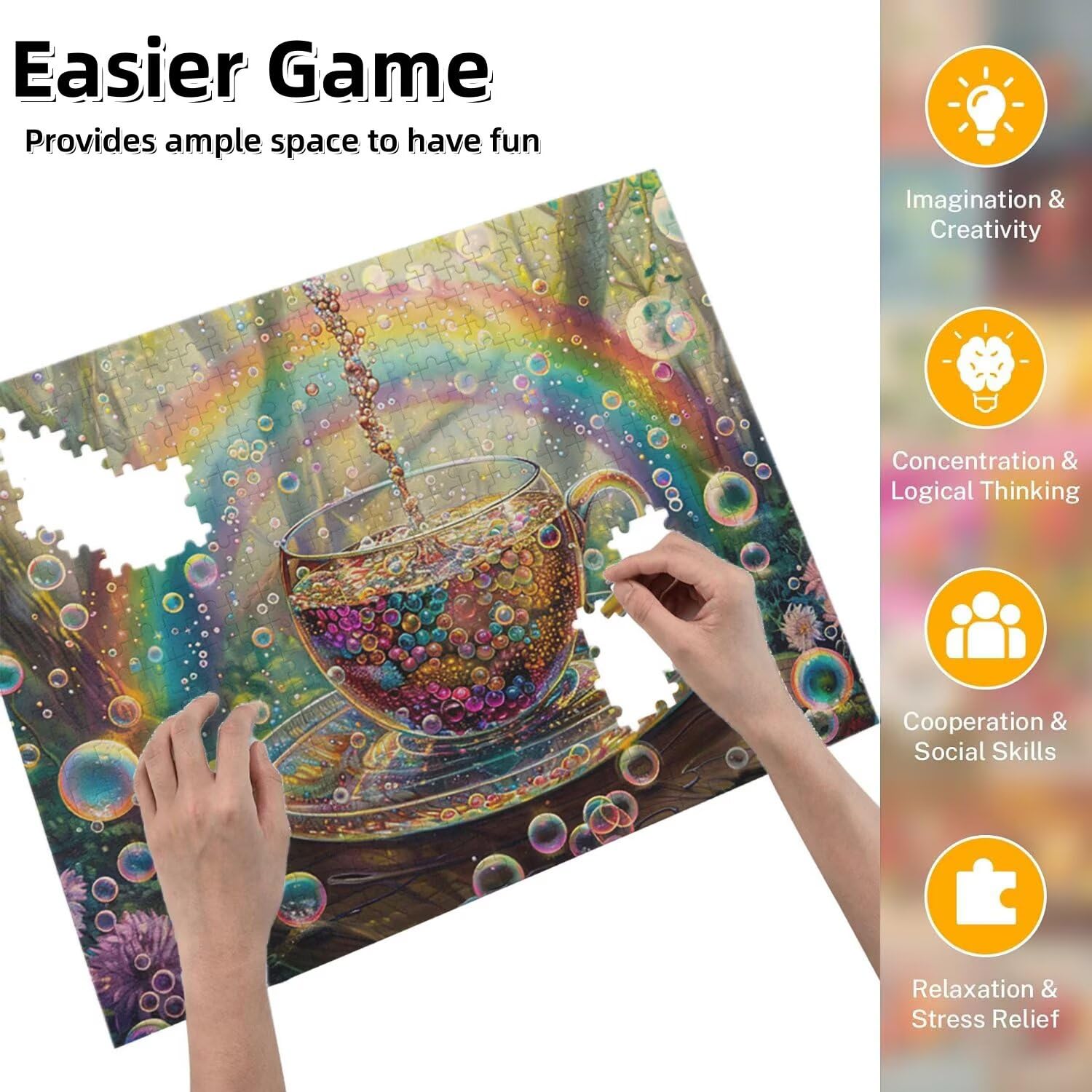 Jigsaw Puzzle, 4000 Pezzi Puzzle Classici, Arcobaleno Puzzle Rilassamento Intelligence, Mpossibile Difficile Puzzle Impegnativo per Adulti Puzzle Gioco Familiare, Regalo per Amore Amico Tazze fr0-1184