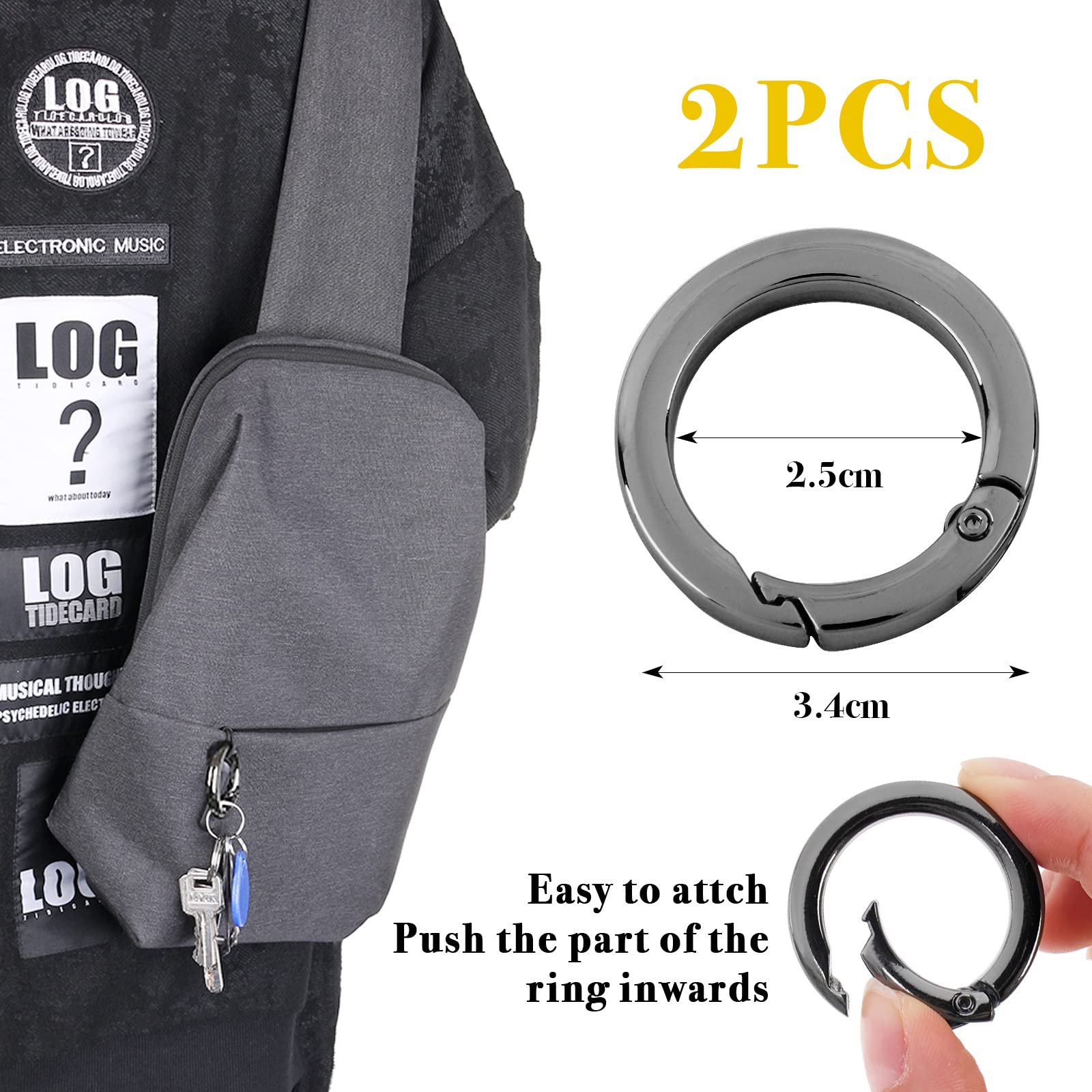 Tracolla A Catena Per Borsa BETESSIN - Cinturino Di Ricambio 160cm In Ferro Dorato Con Fibbia - Foto 6