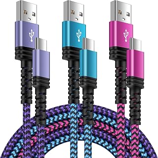 Samsung S24 S25 Ultra Fast Charging Type C Cable 10FT 3-Pack Android USB C Car Charger Cord for Samsung Galaxy A17 A16 5G/A15/A35/A56/S25 FE/S24/A54/S23/A23/A53,iPhone 17 Pro Max 16 Plus,Pixel 10 9a 8
