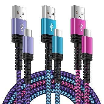 for Samsung S26 S25 S24 Ultra Fast Charging Type C Cable 10FT 3-Pack Android USB C Car Charger Cord for Samsung Galaxy A17 A16 5G/A15/A35/A56/S25 FE/S24/A54/S23/A53,iPhone 17 Pro Max 16Plus,Pixel 10 9