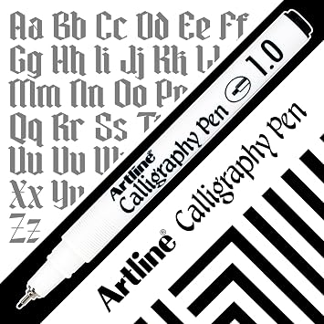 Artline EK-240W4 Calligraphy Pen - Assorted (Pack of 4), Black