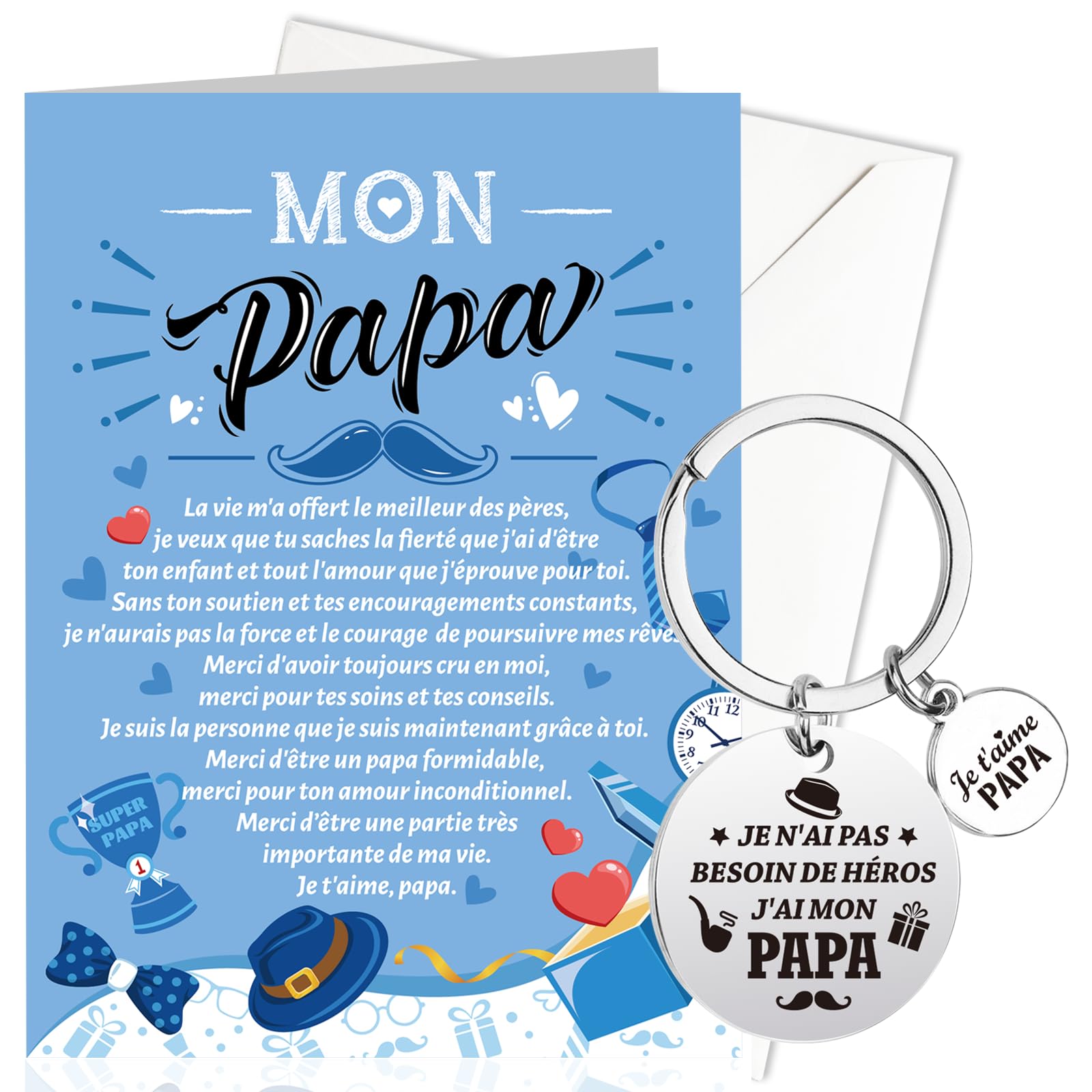Fête Des Beaux Pères Serviette De Bain Noel Serviette Meilleur Papa Du Monde Avec Porte-clés - Cadeau Fête Des Pères, Anniversaire - Coton Doux Cadeau Personnalisé Pour Papa Cadeau Fete Beau Pere