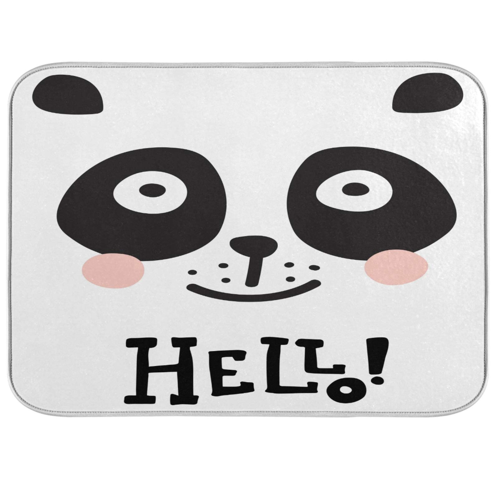 Sponsored Ad – Mnsruu Hello Panda White Dish Drying Mat for Kitchen Counter 45.7 x 60.9 cm
