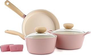 wooden pots and pans pink