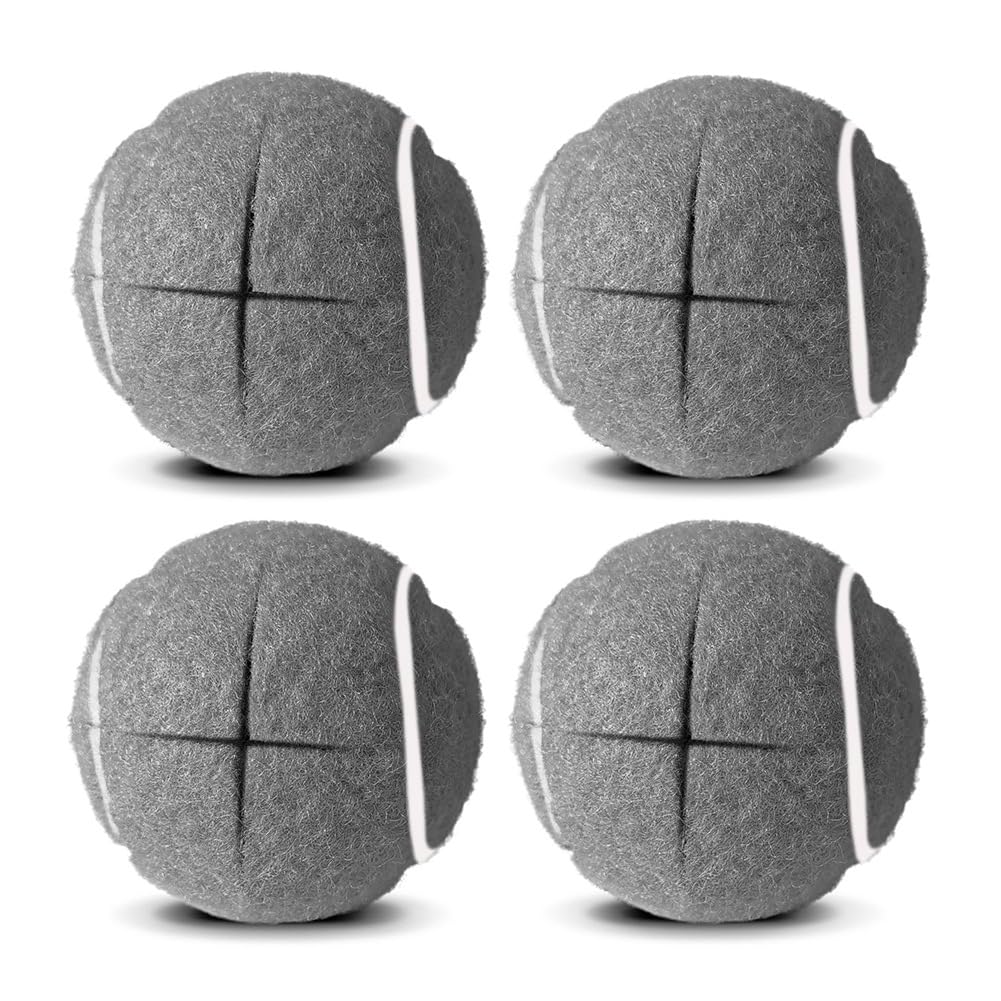 4 Pelotas de Tenis Precortadas para Andadores con Deslizadores de Fieltro, Ajuste Universal para la Mayoría de Andadores y Patas de Muebles, Fácil Instalación.
