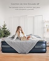Vista 6 de iDOO - Colchón de aire tamaño Queen con bomba integrada, colchón inflable elevado de 18 pulgadas, cama de aire portátil de cuatro cámaras mejorada