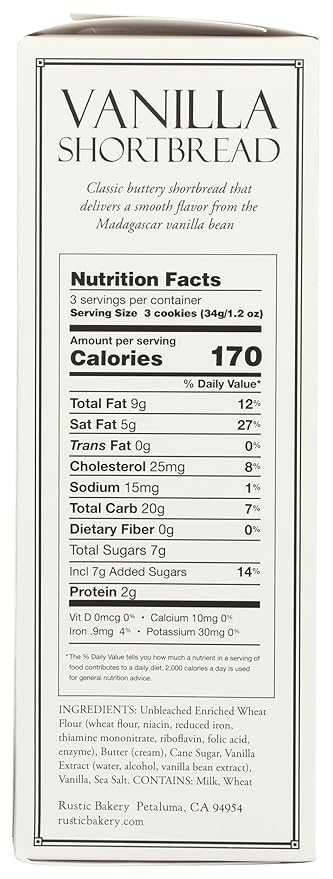 Rustic Bakery, Cookie Vanilla Shortbread, 4 Ounce miniatura 6