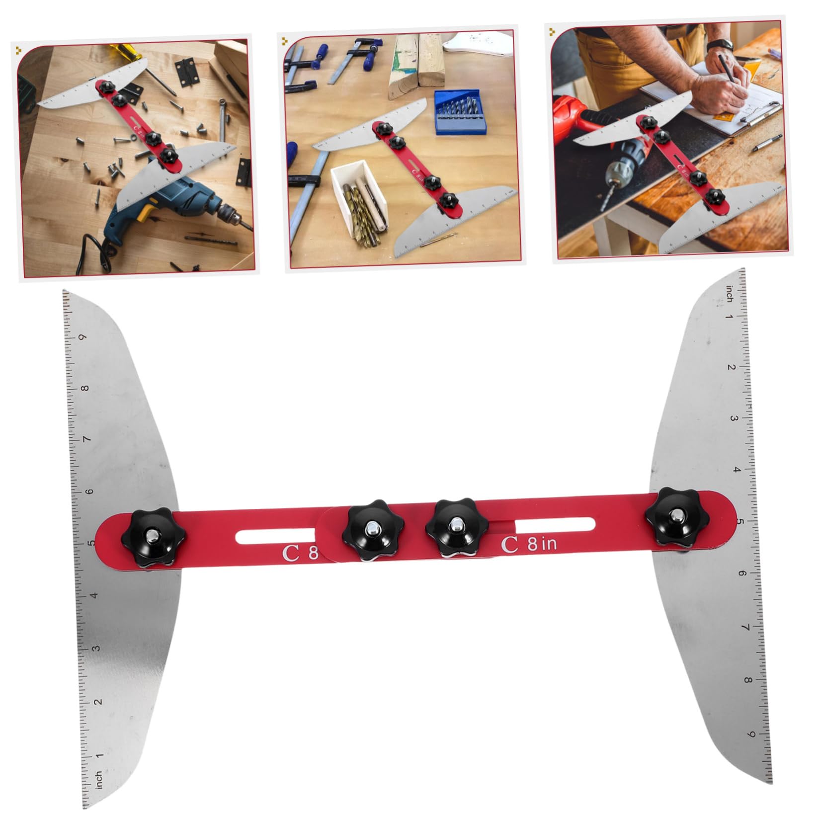 1set Strumenti Per Misurazione Scale Strumenti Multifunzionali Per Tread Gauge Metallico Per Scale Accessorio Compatto e Portatile Per Lavori Di Falegnameria e Ristrutturazione