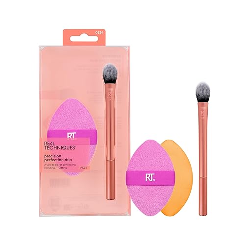 Miniatura 10 de Real Techniques Cepillo de maquillaje corrector iluminador, cepillo facial para crema de ojos y corrector, cubre manchas, imperfecciones y ojeras,